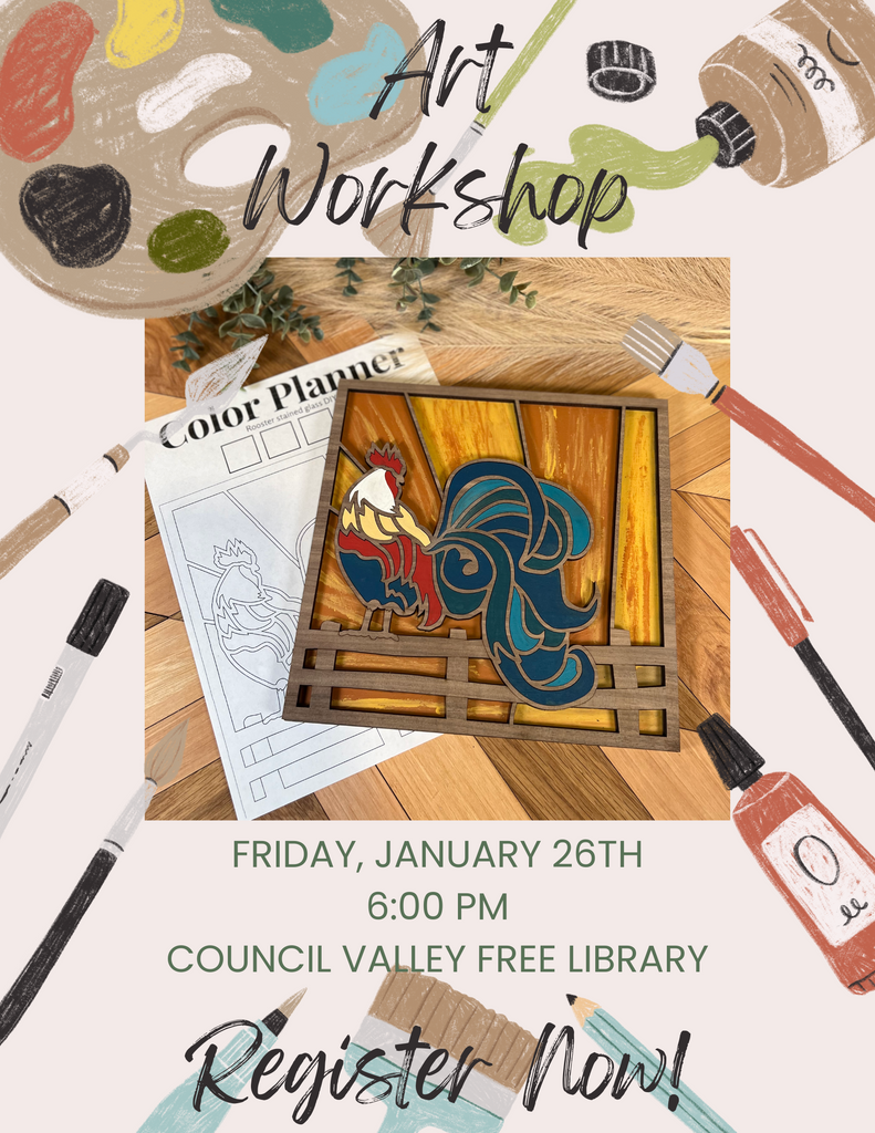 January 26th Rooster Art Workshop