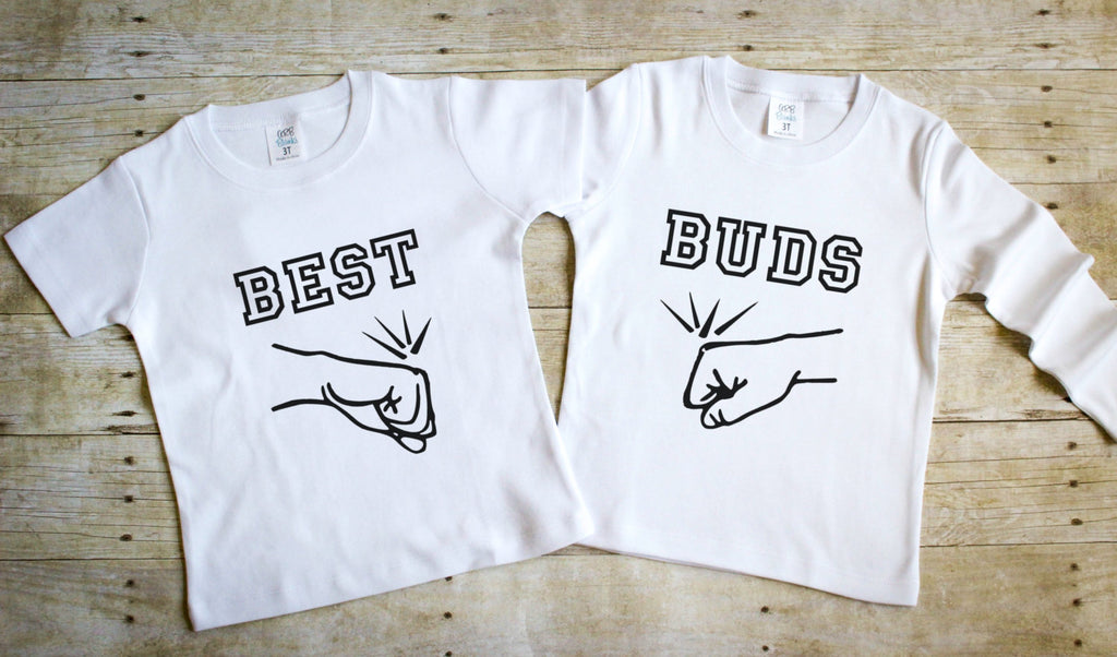 Boy Best Friend Shirts - Best Buds Shirts - Boy BFF Shirts - Best Buddies Shirts - Sibling Shirts - Fist Bump Shirt Set - Twin Boy Shirt Set