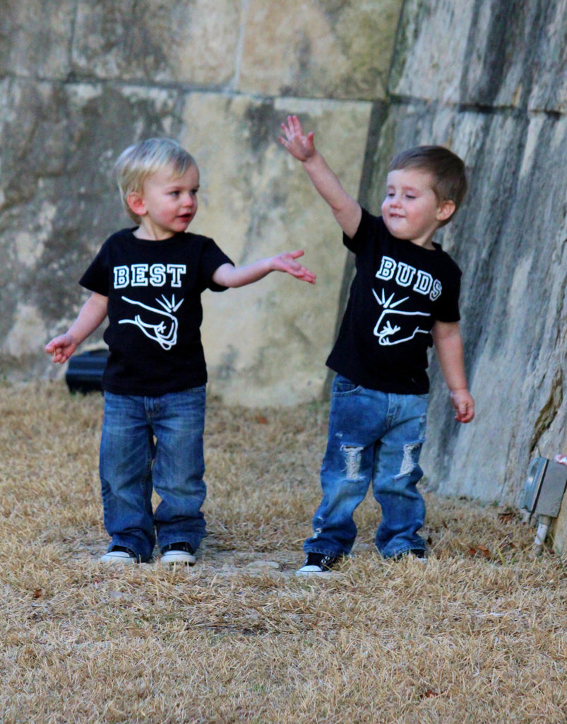 Boy Best Friend Shirts - Best Buds Shirts - Boy BFF Shirts - Best Buddies Shirts - Sibling Shirts - Fist Bump Shirt Set - Twin Boy Shirt Set