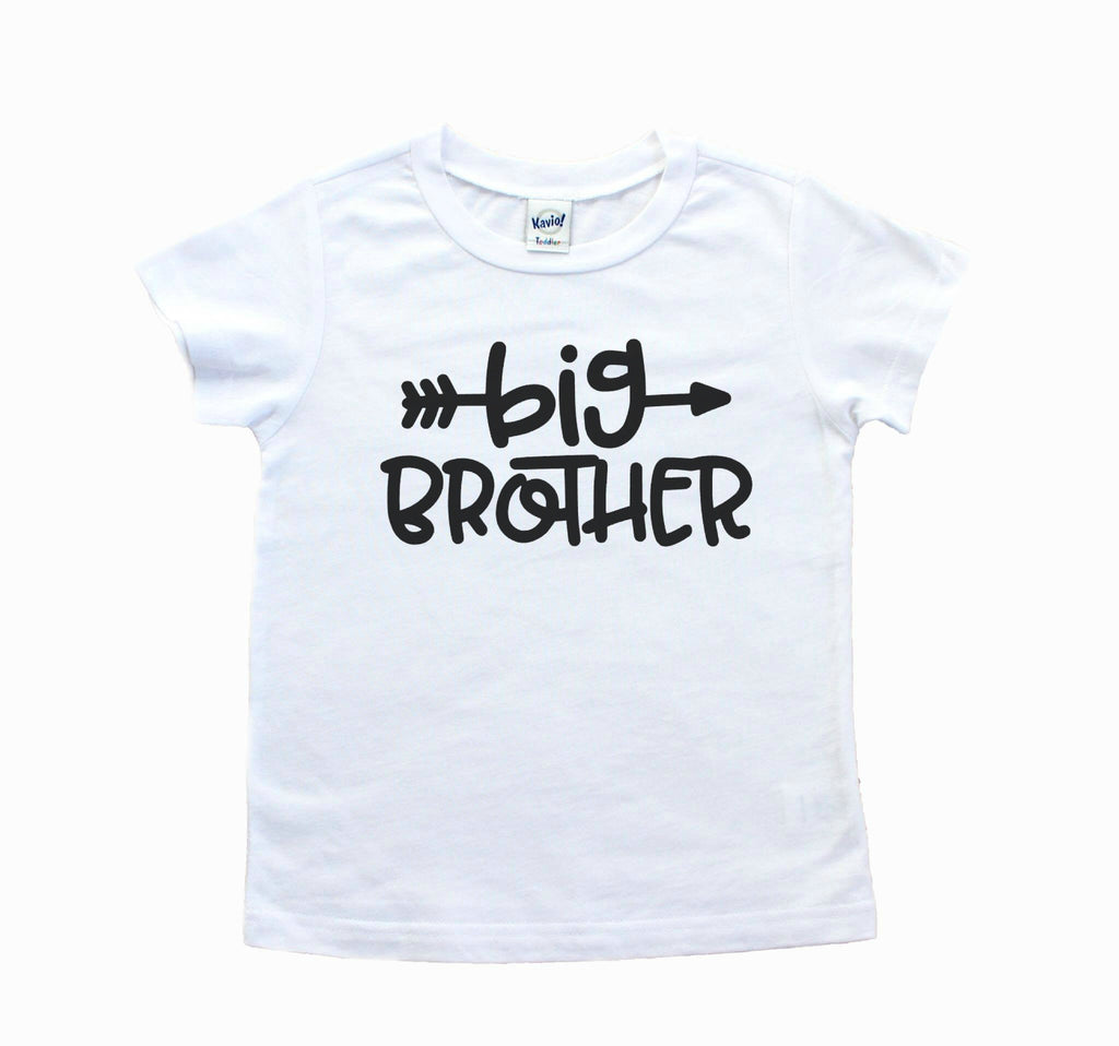 White tee with big brother in black